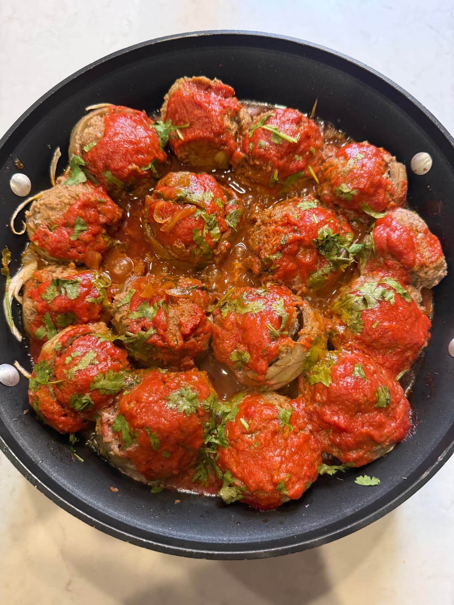 Festive Beef Stuffed Artichoke